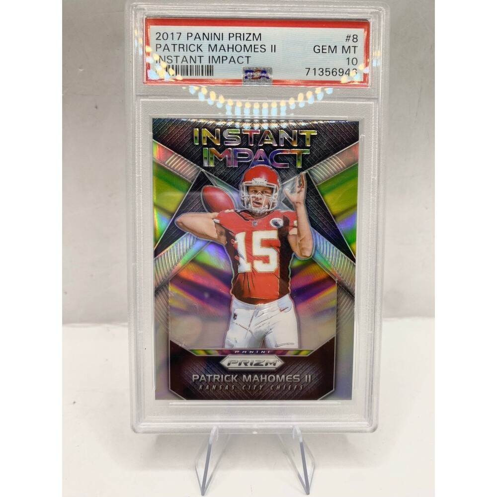 2017 Panini Prizm Patrick Mahomes rookie Instant Impact Silver Prizm #8 PSA 10